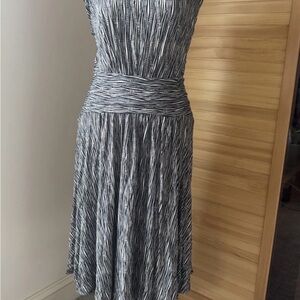 Anthropologie Moulinette Soeurs Black and White Patterned Midi Dress